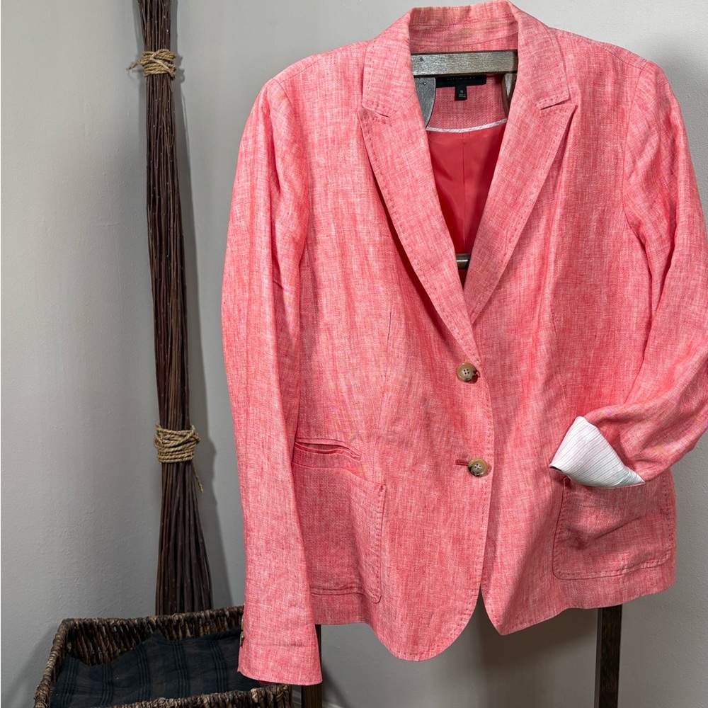 Gorgeous Coral Linen Blazer